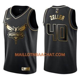 Maillot NBA Charlotte Hornets Cody Zeller 40 Nike Noir Golden Edition Swingman - Homme